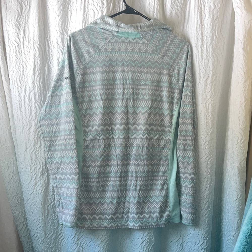 Women’s Columbia Mint And Gray Patterned Half Zip… - image 3